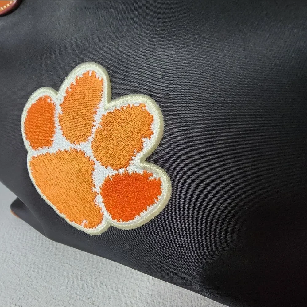 Dooney & Bourke Clemson Tigers Canvas Satchel Hand Bag  With Change Purse Black